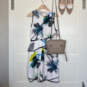Proenza Schouler Sleeveless Ikebana Print Peplum Dress, 6, perfect condition.